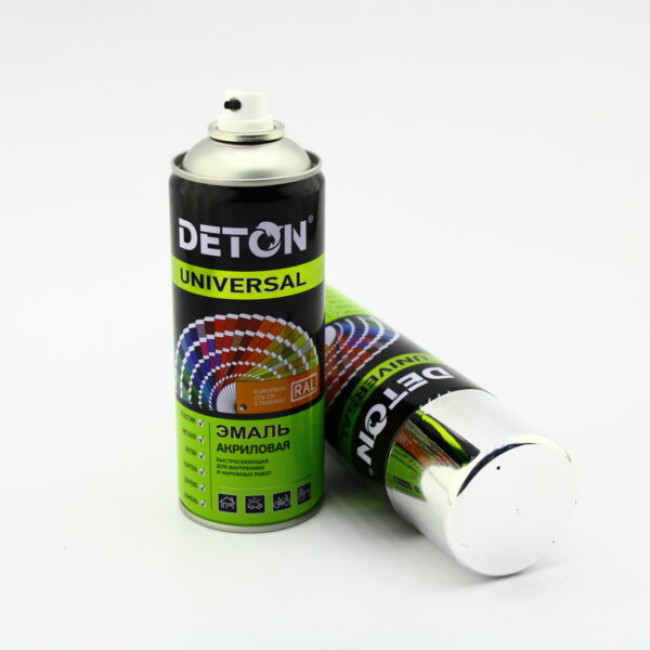 U9021 Аэрозоль бояуы Deton Universal түсті Хром, жылтыр, акрил, 520 мл Deton  – Челябіде сатып алу | Deton Universal | carpaint.kz