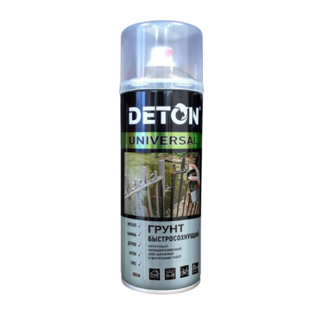 Deton 丙烯酸底漆 DETON UNIVERSAL - 灰色，快干，气雾剂 520 毫升 DTN-A07642 图片 – 车里雅宾斯克 | carpaint.kz