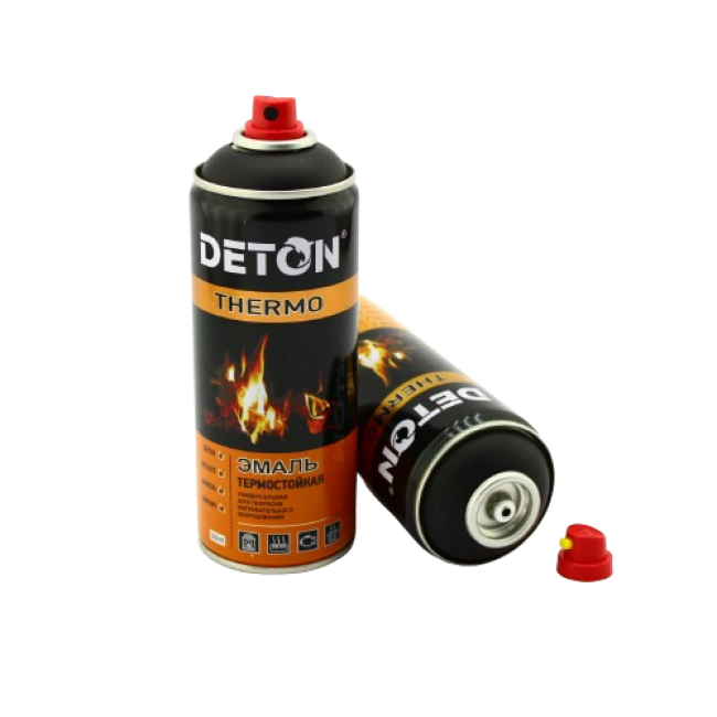 Deton DETON THERMO - 耐热瓷釉 - 黑色 - 气雾剂，520 毫升 DTN-A70666 图片 – 车里雅宾斯克 | carpaint.kz