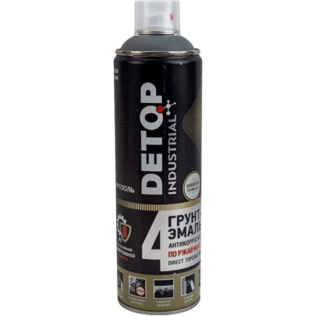 Detop RAL 7005 DETOP No. 4 - 防锈底漆 3 合 1 - 灰色 - 气雾剂 DTI-A07718 图片 – 车里雅宾斯克 | carpaint.kz